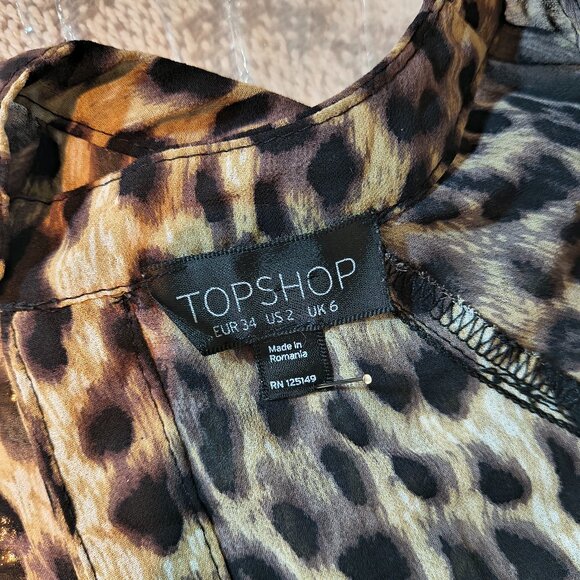 Casual Leopard Print Open Back Blouse - Picture 7 of 7